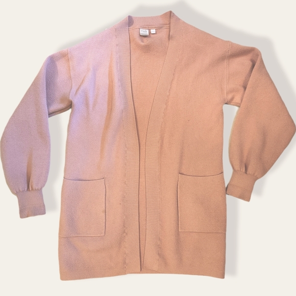 Simons Twik nude pink oversized open cardigan with pockets - Picture 4 of 8